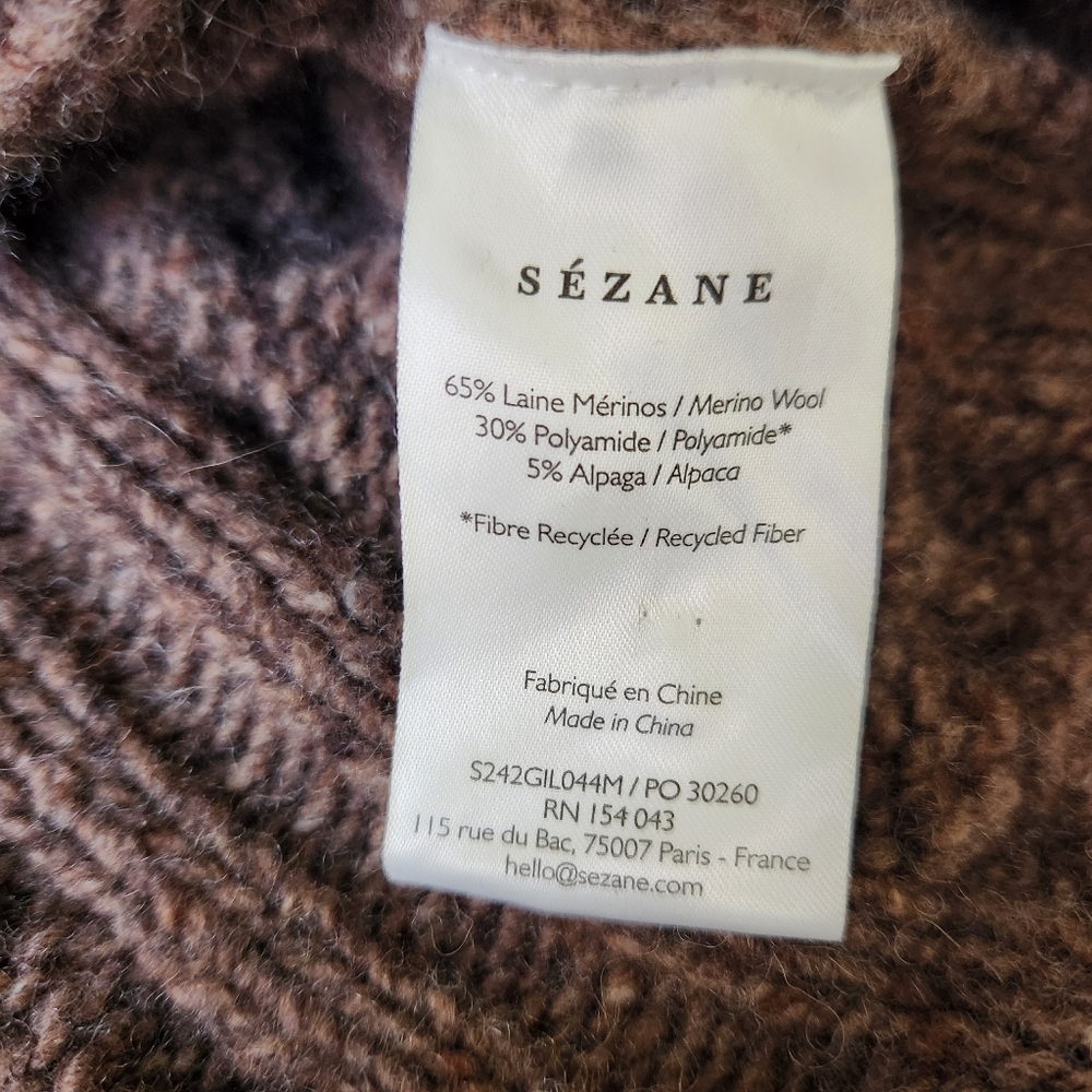 NWT Sezane Andina Sweater Sezane Cardigan Chunky Cable Knit Braided Knit Jumper - Picture 10 of 16